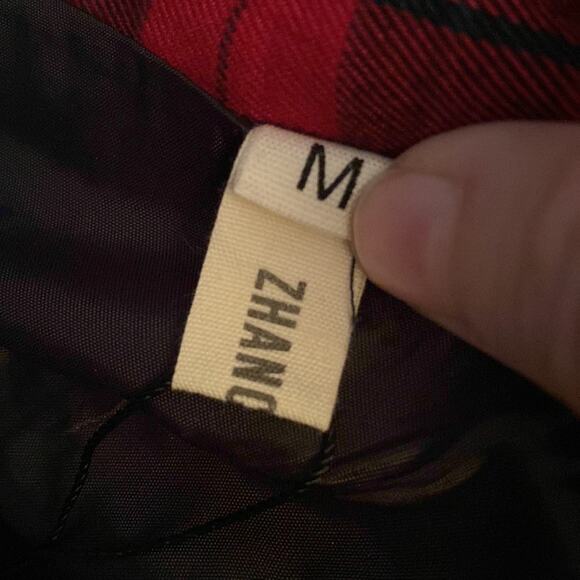 Red black pleated black skirt with black scalloped layer size medium emo goth - Picture 9 of 9